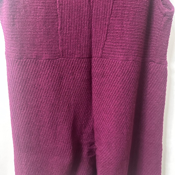 Eileen Fisher Burgundy Red 100% Wool Open-Front Tunic Vest Sweater Cardigan XS - Picture 8 of 10